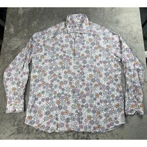 Stenstroms Shirt Men's 2XL Slimline Linen Shirt Multicolor Long Sleeve Button Up